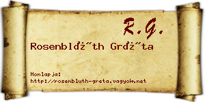 Rosenblüth Gréta névjegykártya